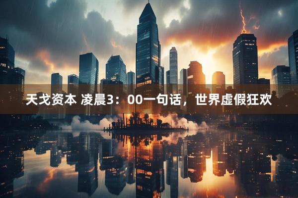 天戈资本 凌晨3:00一句话,世界虚假狂欢